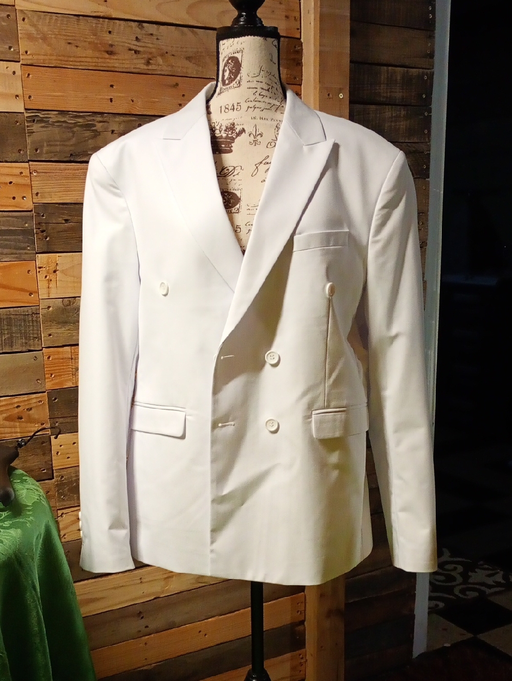 Double-Breasted White Blazer - Tailored Men's Sport Coat Sz 42